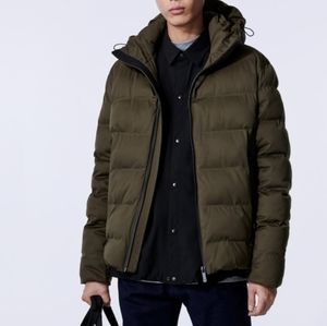 zara men's hooded puffer jacket